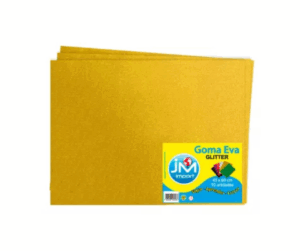 GOMA EVA GLITTER PLIEGO 10 UNIDADES DORADA 40 X 60