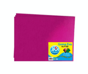 GOMA EVA GLITTER PLIEGO 10 UNIDADES FUCSIA 45 X 60