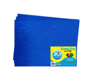 GOMA EVA GLITTER PLIEGO 10 UNIDADES AZUL 45 X 60